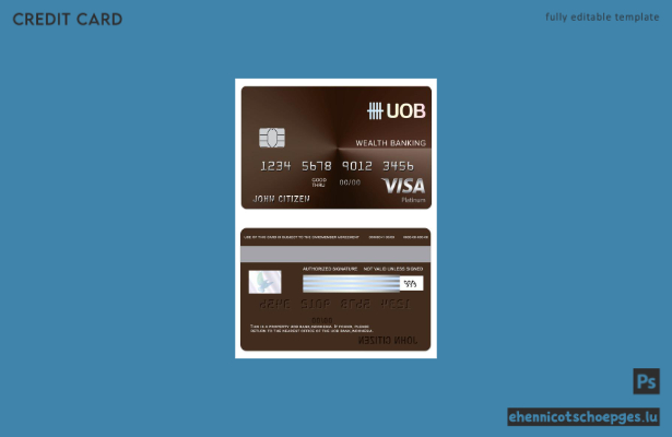 Beispielvorschau der indonesischen UOB Bank Visa Wealth Debitkarte